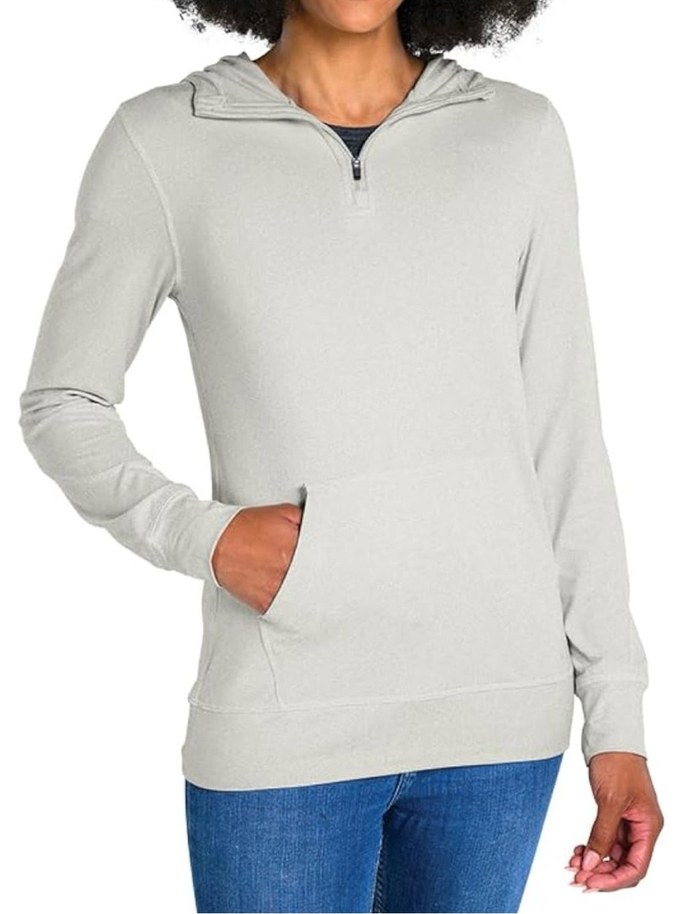 NWT Charles River Apparel Women's Pulse Performance Quarter Zip Hoodie Oatmeal L